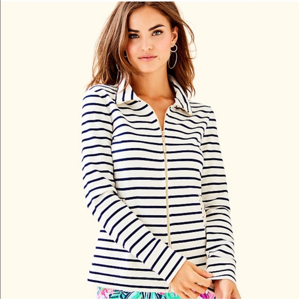 Lilly Pulitzer Bennett Striped Full Zip, size XS